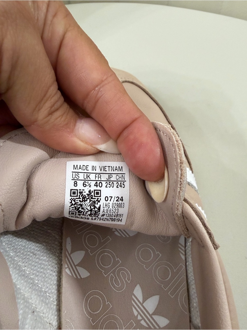 adidas Samba Women's Sneakers in Taupe with White Stripes - Picture 4 of 6